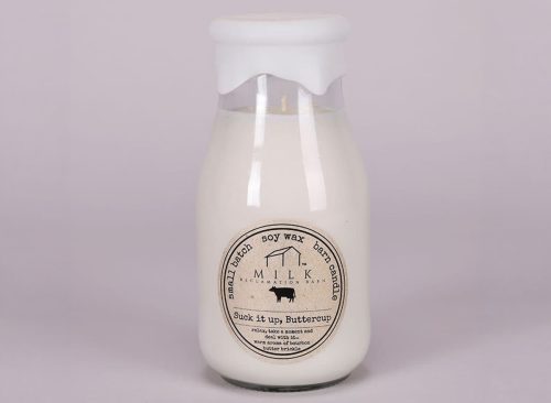 Suck It Up Buttercup Milk Bottle Candle