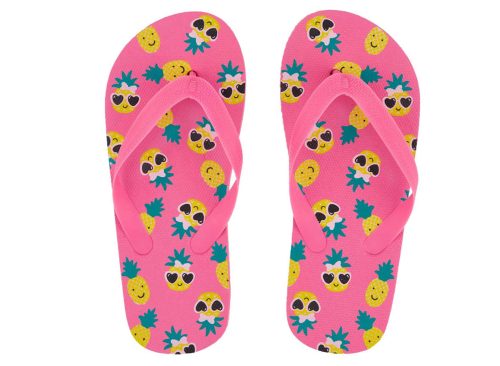 Summer Girls Pineapple Printed Flip Flops, Medium