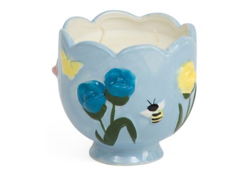 THE FARMHOUSE BY RACHEL ASHWELL 16oz Butterflies Bees And Florals Ceramic Jar Candle