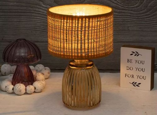 Tan Woven LED Lamp