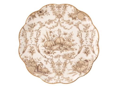 Taupe Pumpkin Toile Salad Plate