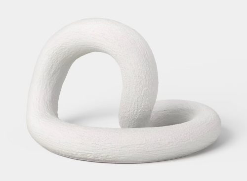 Textured Knot Sculpture Decorative Object White - Threshold