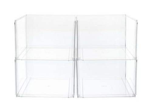 The Container Store Case of 4 Clearline Tall Open Bins Clear