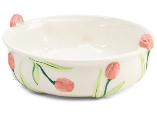 Tulip Embossed Ceramic Bowl