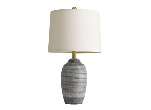 USumkky 24.5" Vintage Ceramic Table Lamp with 5FT Cord,Single Farmhouse Rustic Bedside Lamp with Natural Textured Finish, Nightstand Lamps for Living Room, Bedroom End Table Office Rustic Black & Gray