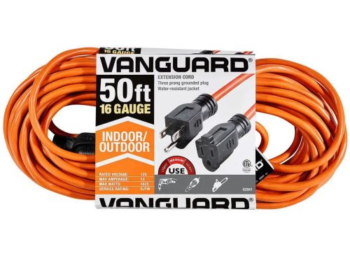 VANGUARD 50 ft. x 16/3 Gauge Indoor/Outdoor Extension Cord, Orange