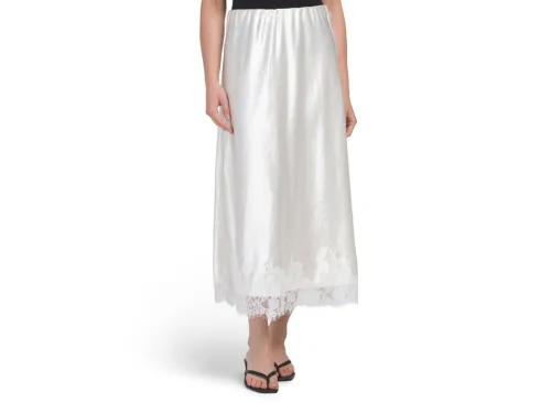 WDNY Slip Skirt With Lace Trim