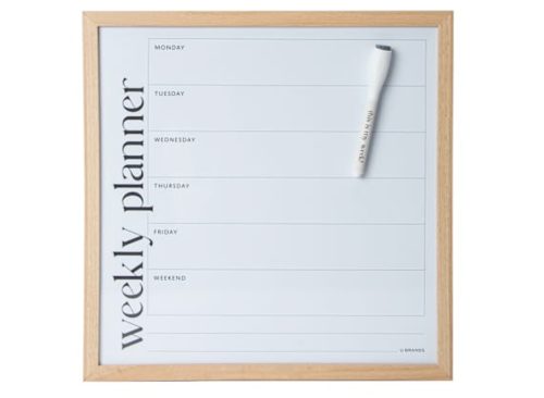 Weekly Planner with Wood Style Frame
