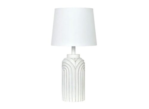 White Resin Arch Pattern Medium Lamp with Shade, 24"