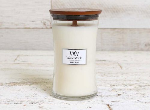 WoodWick White Teak Large Jar Candle