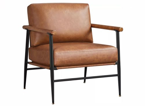 Yaheetech Mid-Century Accent Chair with Metal Frame