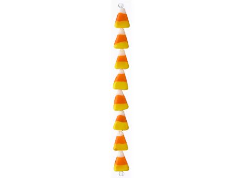 Yellow, Orange & White Candy Corn Glass Beads, 15mm by Bead Landing