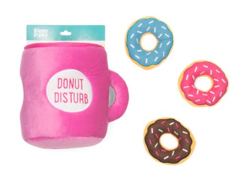 ZIPPYPAWS Coffee And Donutz Zippy Burrow Pet Toy