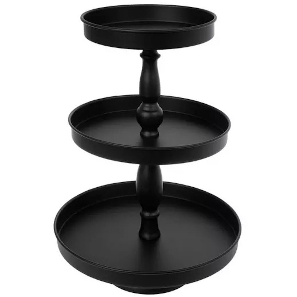 Black Three-Tiered Metal Tray