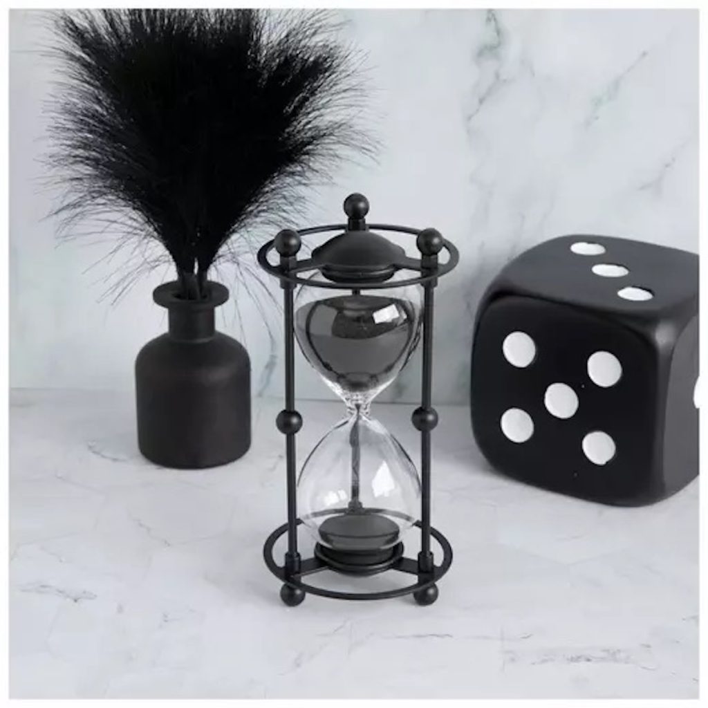 Black Metal Framed Hourglass