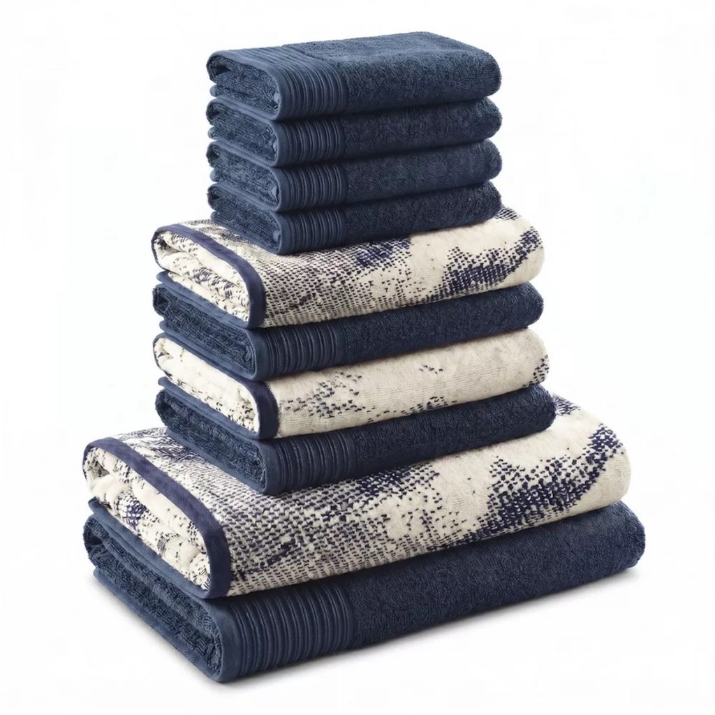 Blue Nile Mills 10-Piece Marble & Solid Towel Set