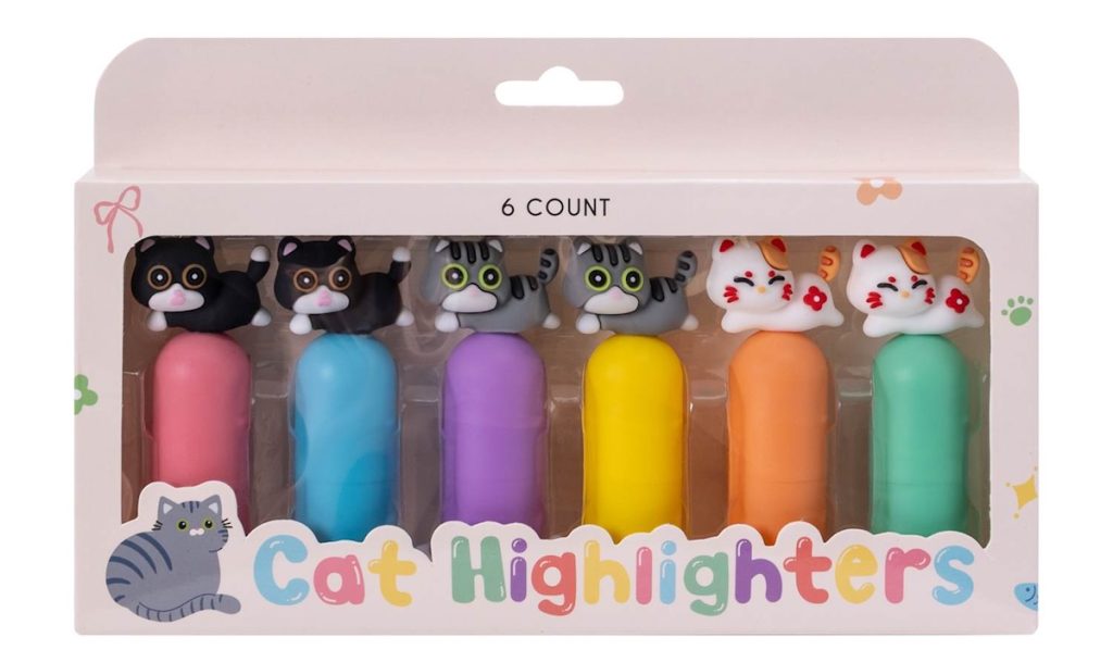 Cat Highlighters 6-Count