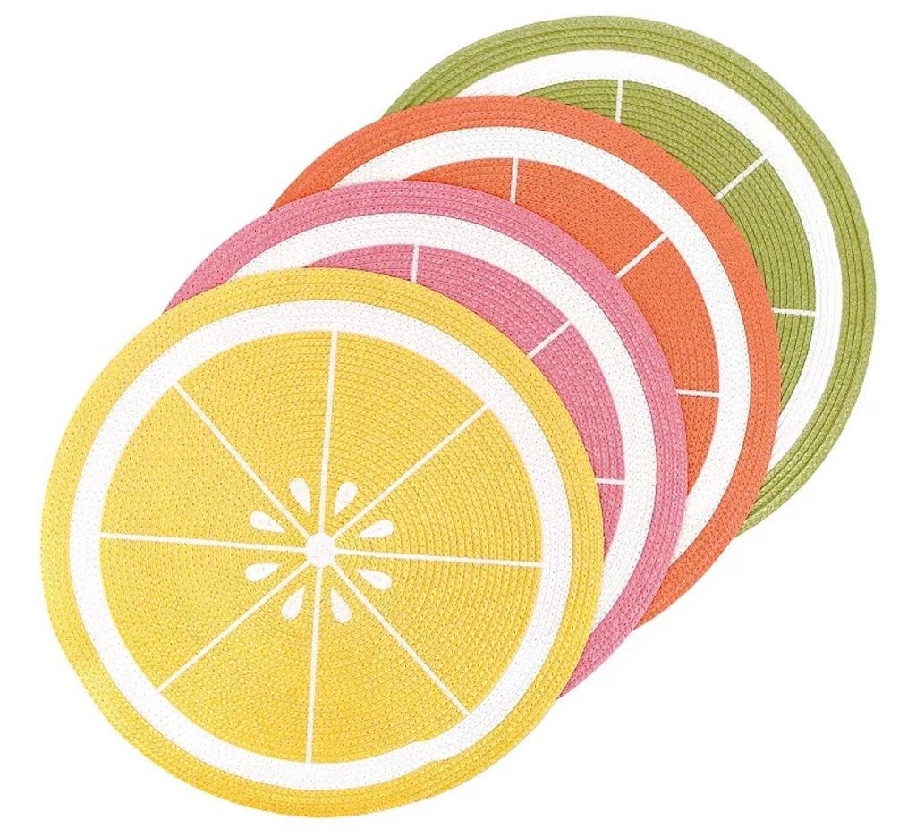 Celebrate Together Summer 4-Pack Fruit Slice Embroidered Placemats