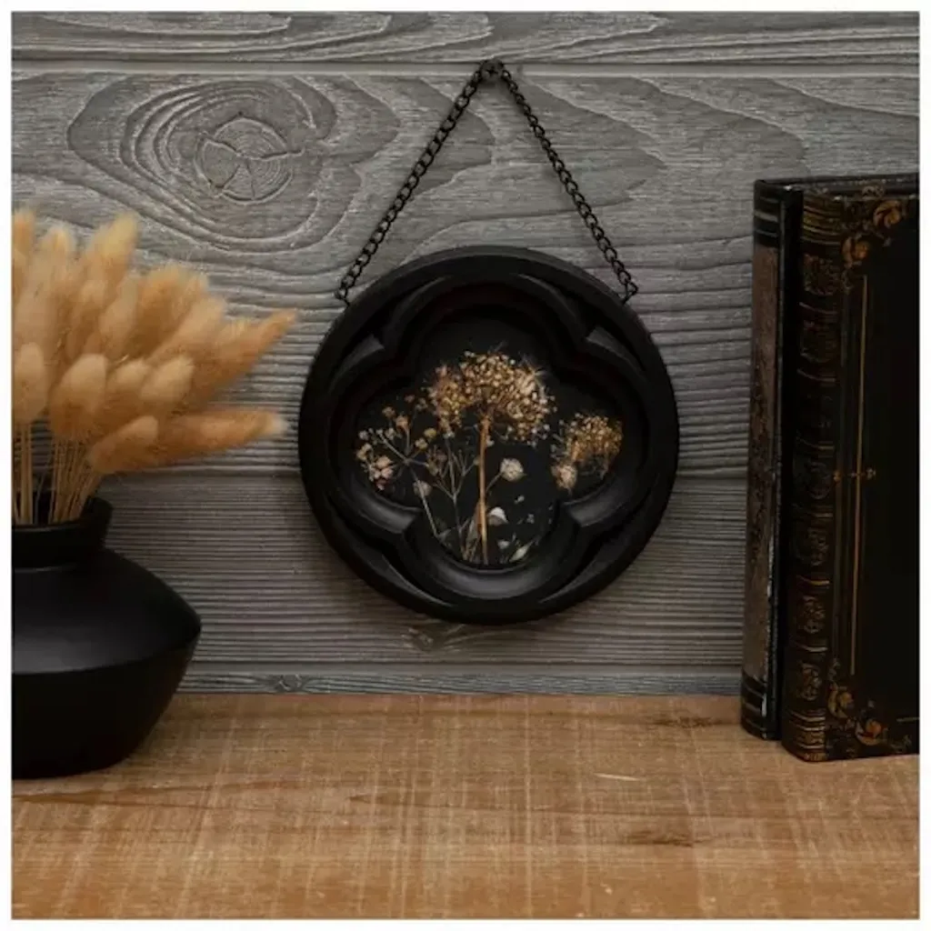 Black Frame Dandelion Wood Wall Decor