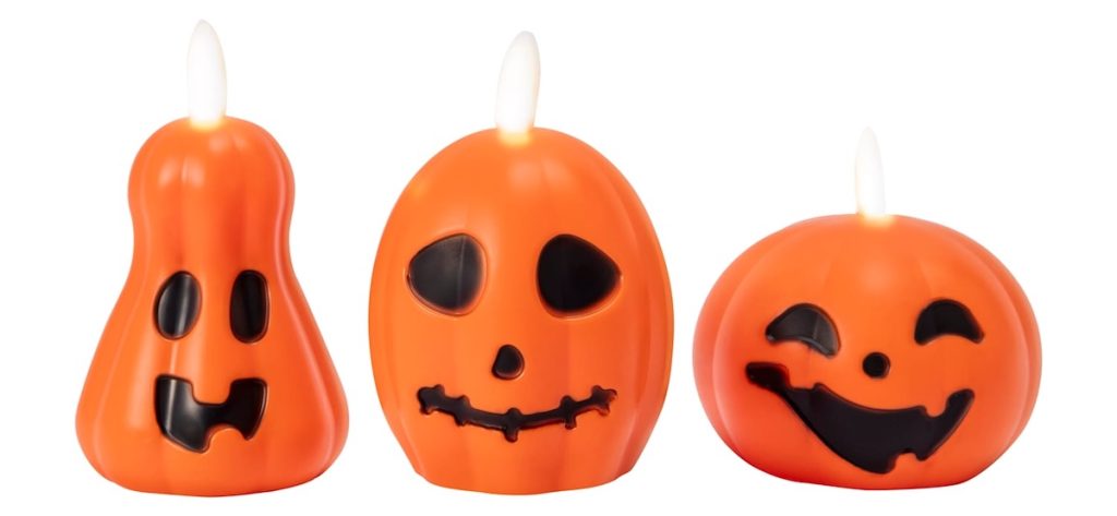 Halloween Pumpkin LED Candles 3-Piece Set