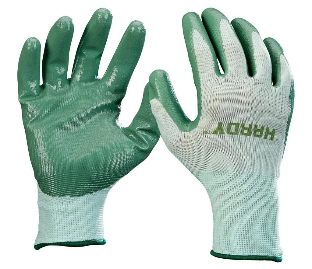 Hardy Nitrile-Dipped Gardening Gloves, 3-Pair