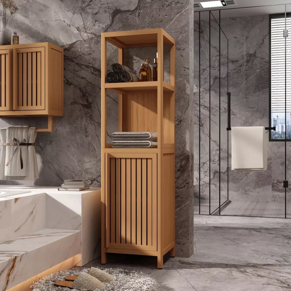 ModernLuxe Bamboo Storage Cabinet
