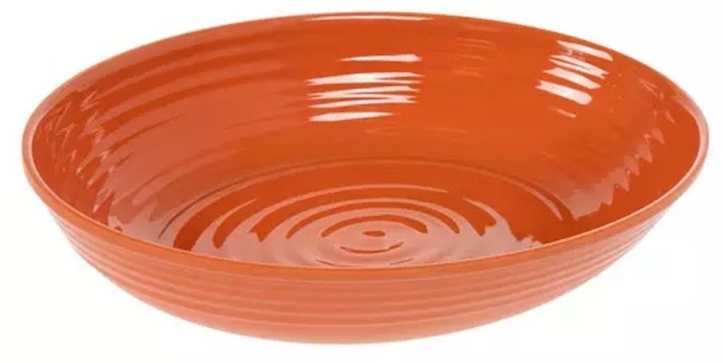 Oval Ribbed Serving Bowl