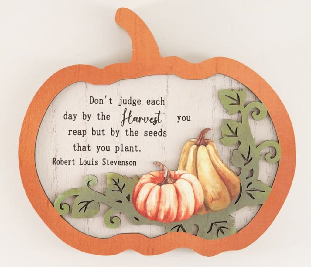 Pumpkin Shaped Block Sign