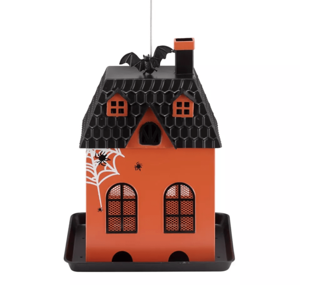 Royal Wing Halloween House Metal Bird Feeder