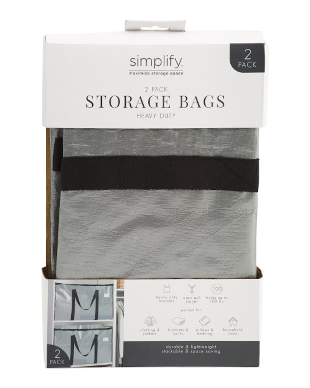 Simplify 2-Pack 27-Inch Foldable Heavy-Duty Storage Bags