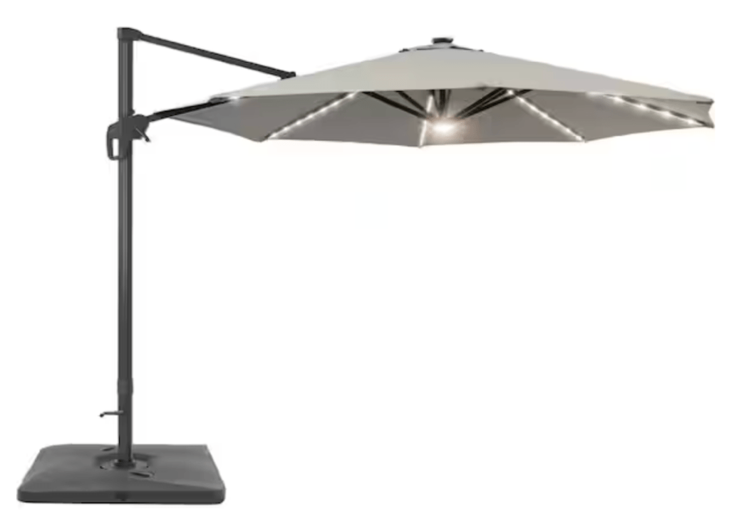 Sonkuki 11 ft. Solar LED Cantilever Offset Patio Umbrella