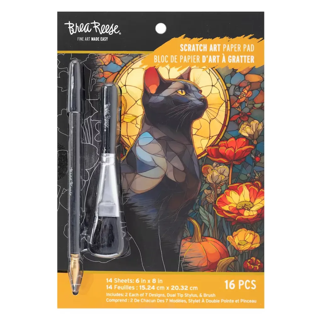 Fall Stained Glass Scratch Art Paper Pad