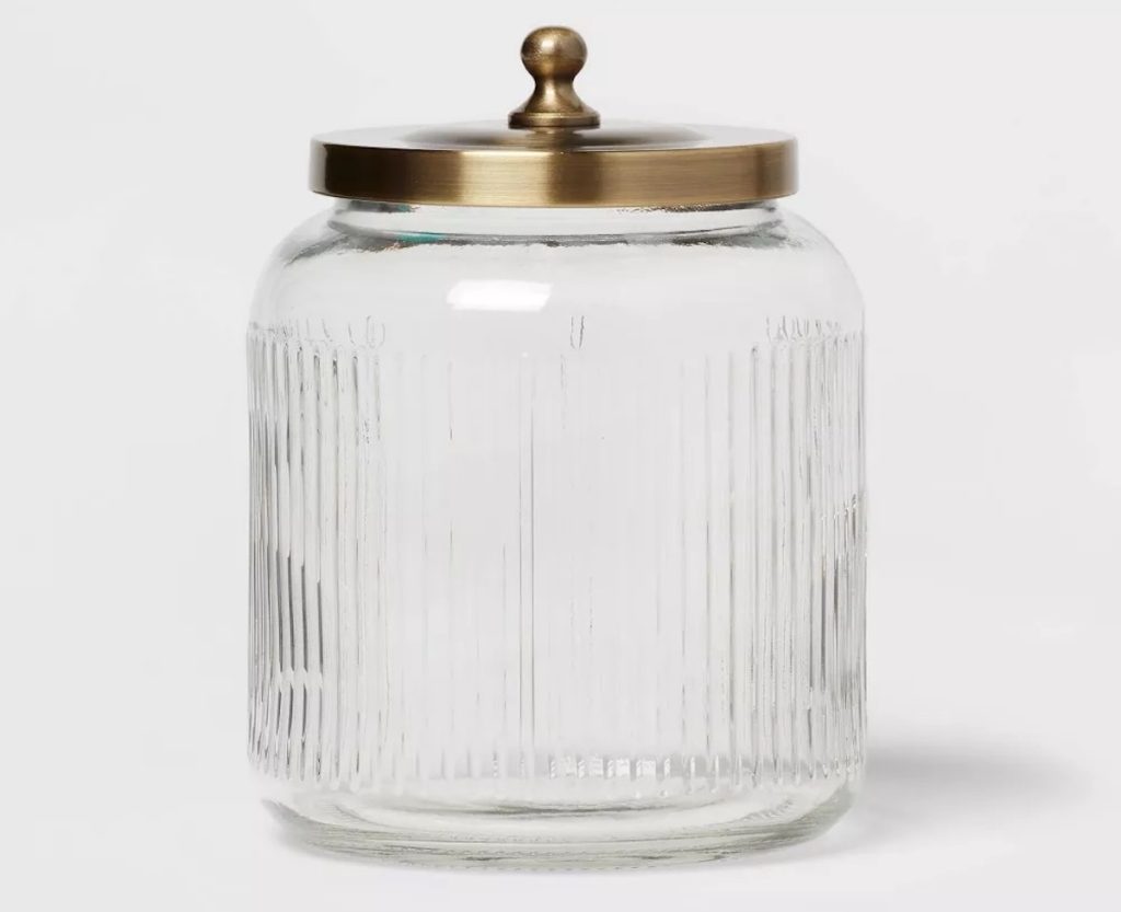 Threshold Brass & Glass Bath Canister