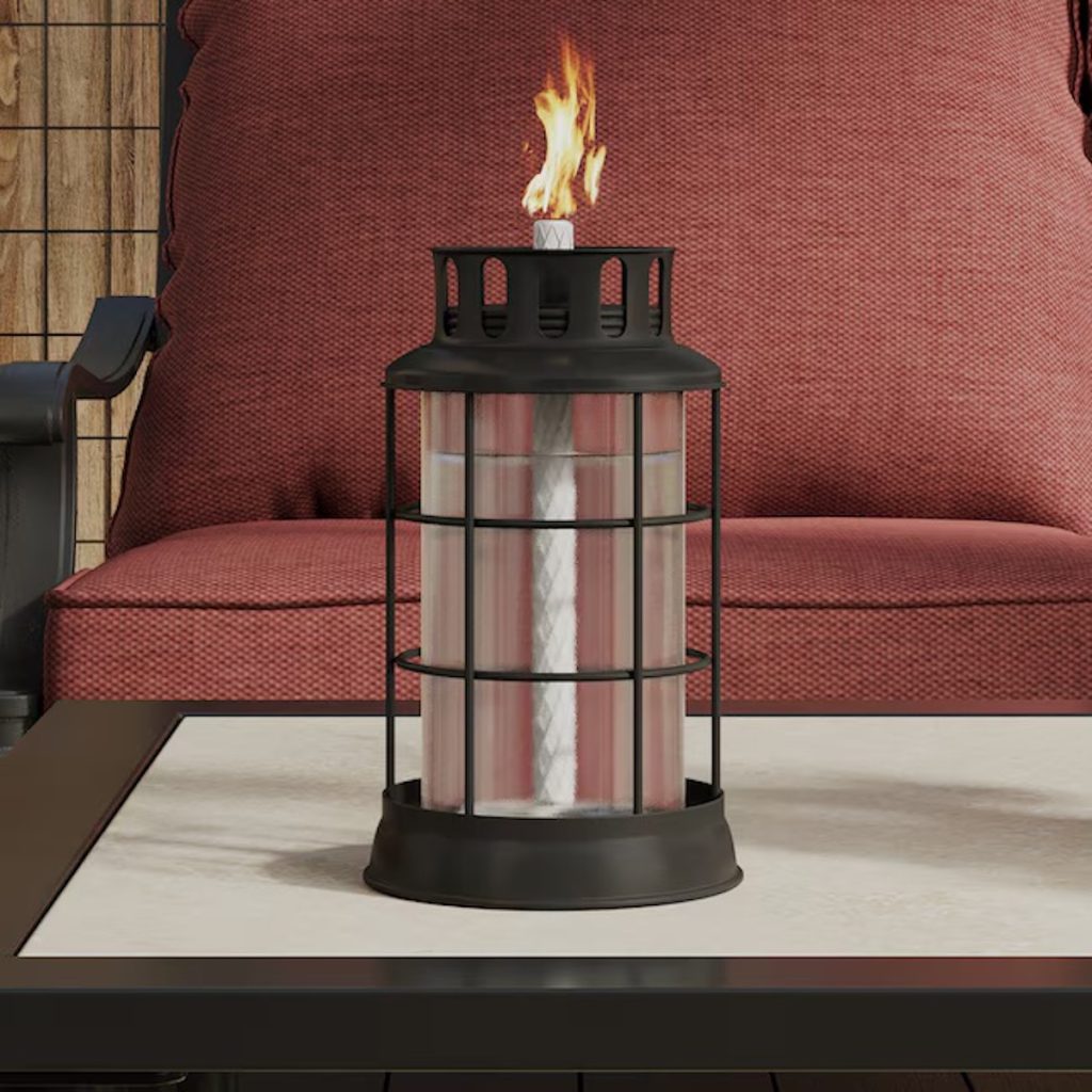 TIKI Black Glass Citronella Tabletop Torch
