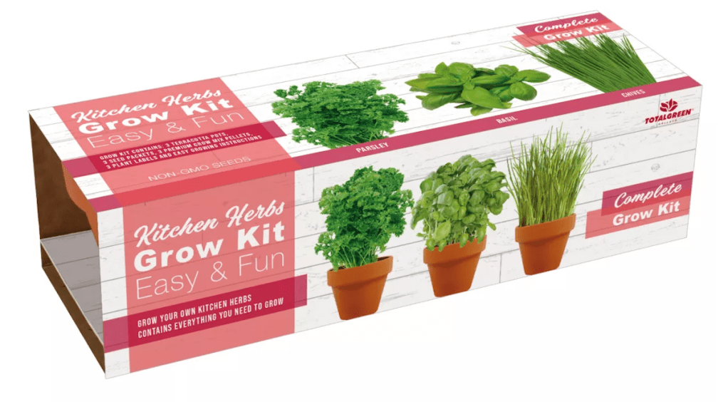 Totalgreen Kitchen Herb Terra Cotta Grow Kit, 3-Pack
