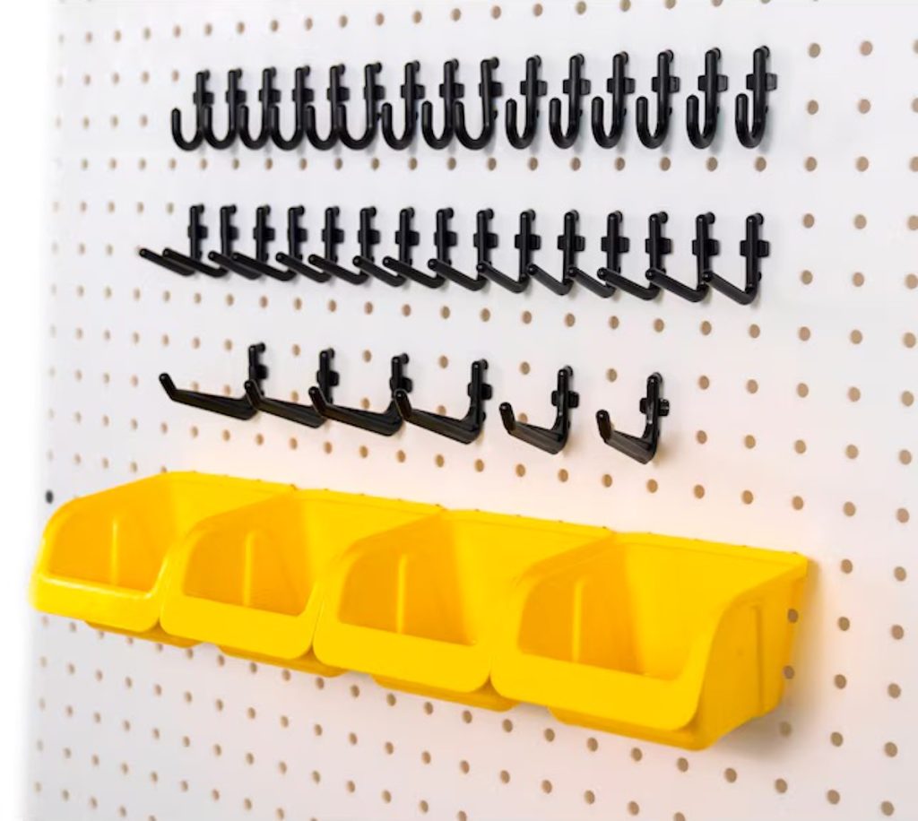 WallPeg 40-Piece Peg Hook and Bin Kit Pegboard Tool Holder