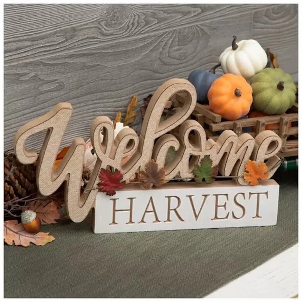 Welcome Harvest Wood Decor