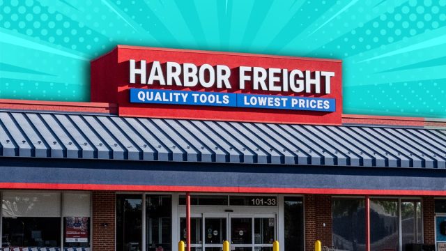 11 Best New Harbor Freight Finds Flying Off Shelves This August. Easton, Maryland, USA-August 31, 2025: The Harbor Freight store on Marlboro Avenue on an early Sunday morning on a bright day.