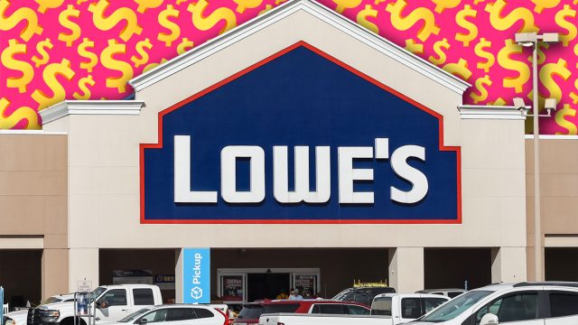 11 Lowe's Finds That Look Way More Expensive Than They Are. NEW IBERIA, L.A. / USA - DECEMBER 28, 2019: Lowe's hardwear and home improvement store and parking lot locted in South Louisiana.