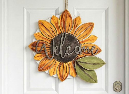 11.8 Inch Sunflower Welcome Sign for Front Door