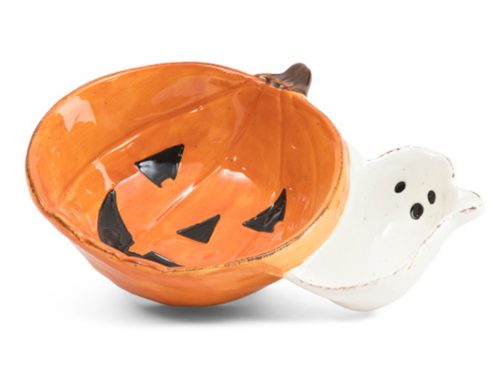 13TH AND ELM Pumpkin And Ghost Chip And Dip Bowl