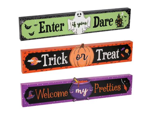  3D Halloween-themed Block Sign, Assorted Designs