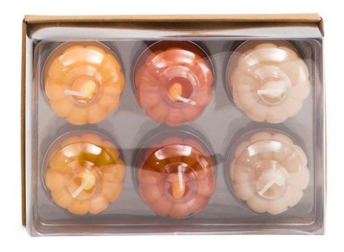 ACORN AND OAK Set Of 6 Mini Pumpkin Tealights