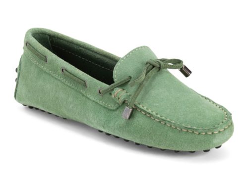 ANTICA CUOIERIA Made In Italy Suede Car Shoes With Knot Accent