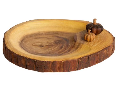 Acacia Wood Slice Pumpkin Serving Board