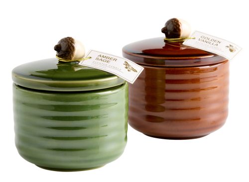 Acorn Top Reactive Glaze 2 Wick Scented Candle