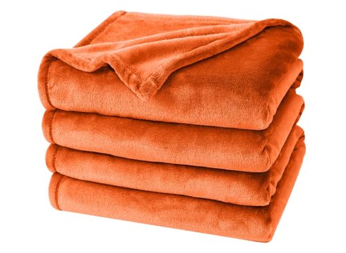 Astarin Orange Fleece Throw Blanket for Couch&Bed - Lightweight Soft & Warm Plush Fuzzy Cozy Blankets for Fall Winter Spring, 50x60 inches