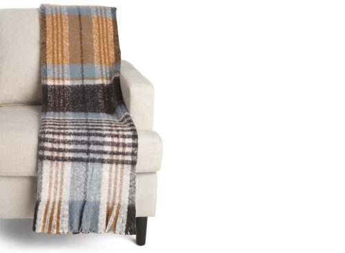BROOKS BROTHERS Faux Mohair Plaid Thro