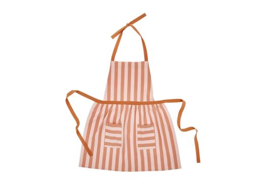 Beautiful Yarn Dyed Stripe Apron by Drew Barrymore Coral Rose