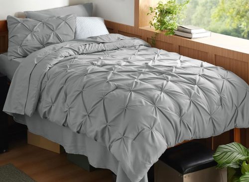 Bedsure Twin XL Comforter Set Grey - Dorm Room Essentials, Extra Long Twin XL Bedding Set with Sheets, All Season Down Alternative Comforter with Sheets
